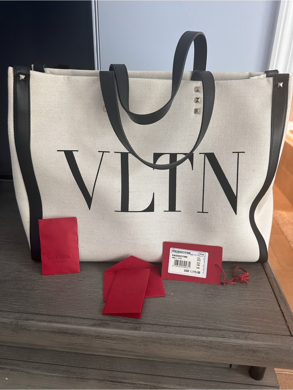 Valentino Garavani Canvas Tote Bag - White & Black